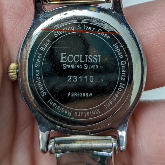Vintage Ecclissi Sterling Silver and Leather Watch with Turquoise Face